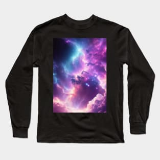 Illustration of Space with Vivid Colors Long Sleeve T-Shirt